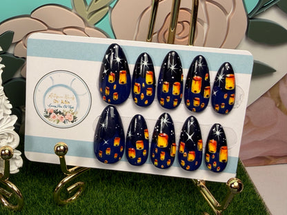 Lantern Wishes | Floating Lantern Press On Nails