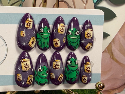 Little Green Trouble | Magical Lantern Press On Nails