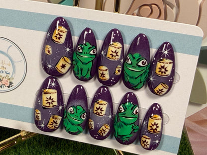 Little Green Trouble | Magical Lantern Press On Nails