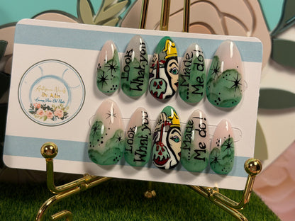 Look What You Made Me Do | Green Magical Press On Nails