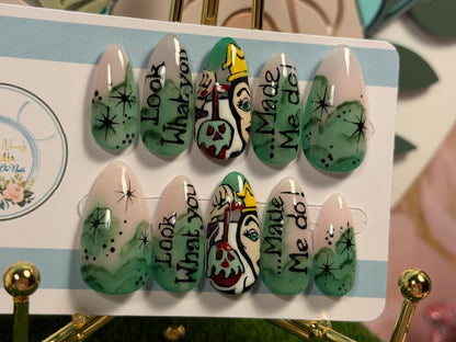 Look What You Made Me Do | Green Magical Press On Nails