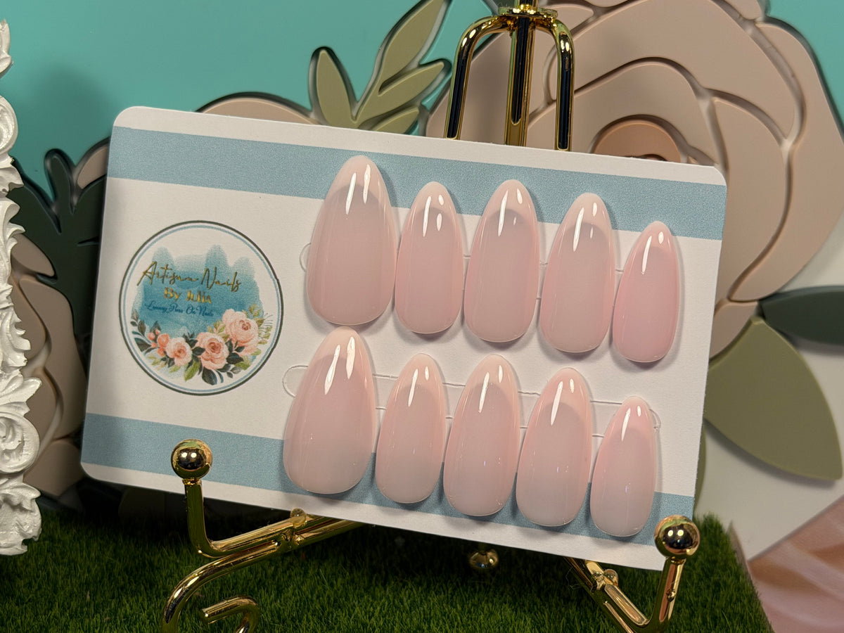 French Kiss | Milky Pink Press On Nails