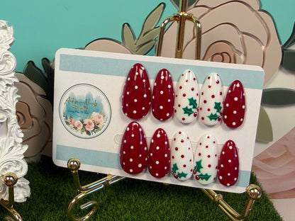 Holly Jolly | Holly Christmas Press On Nails
