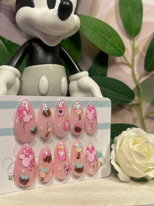 DISNEY FANCIES  - Set of 10 Pastel Disney Snack Inspired Nails