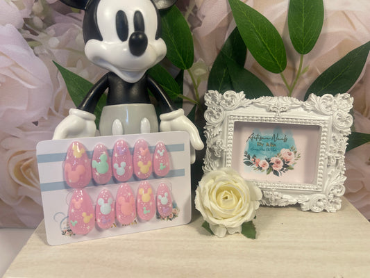 MOUSE MAGIC - Set of 10 Pastel Mouse Silhouette Nails
