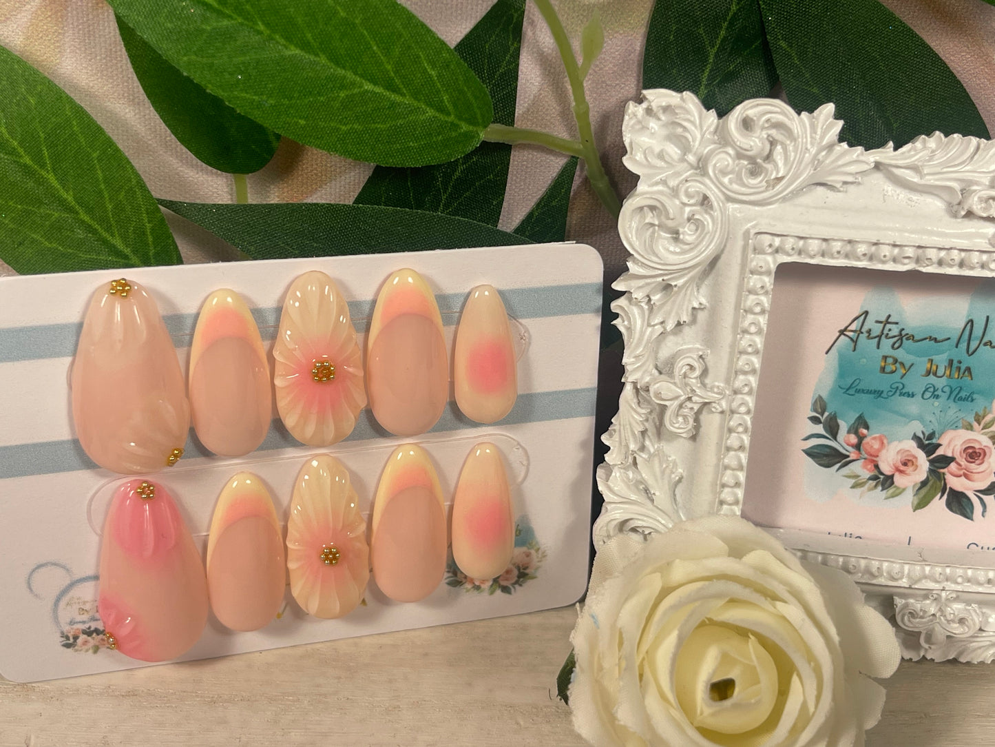 ISLAND SUNRISE - Set of 10 3D Effect Summer Holiday Nails