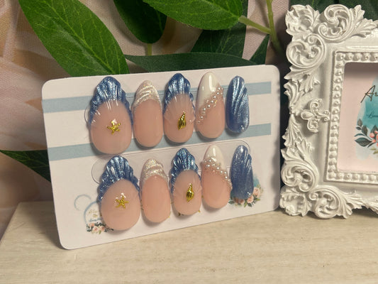 ATLANTIS  - Set of 3D Cats Eye Mermaid Nails