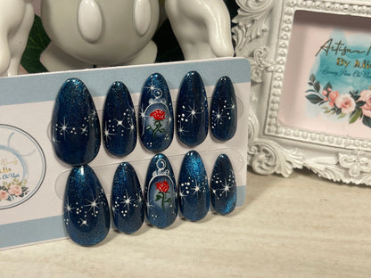 DUCK'N'TWEED - Gel Press on Nails - Lot de 10 ongles en tweed inspirés de Donald - Fabriqués sur commande