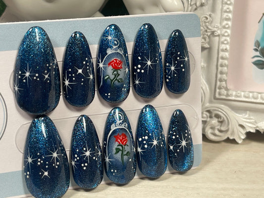 DUCK'N'TWEED - Gel Press on Nails - Lot de 10 ongles en tweed inspirés de Donald - Fabriqués sur commande