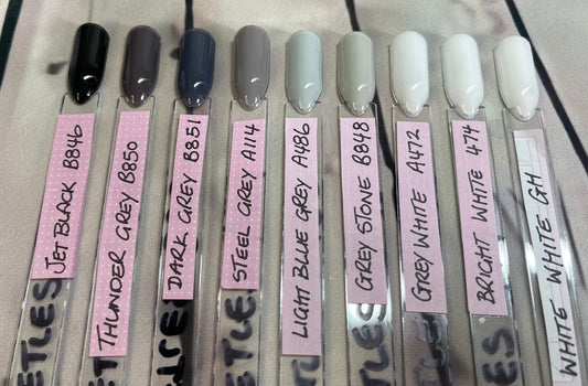THE BLACK GREYS - Block colour or French Tip - Gel Press on Nails - Set of 10 Solid Colour or French Tip