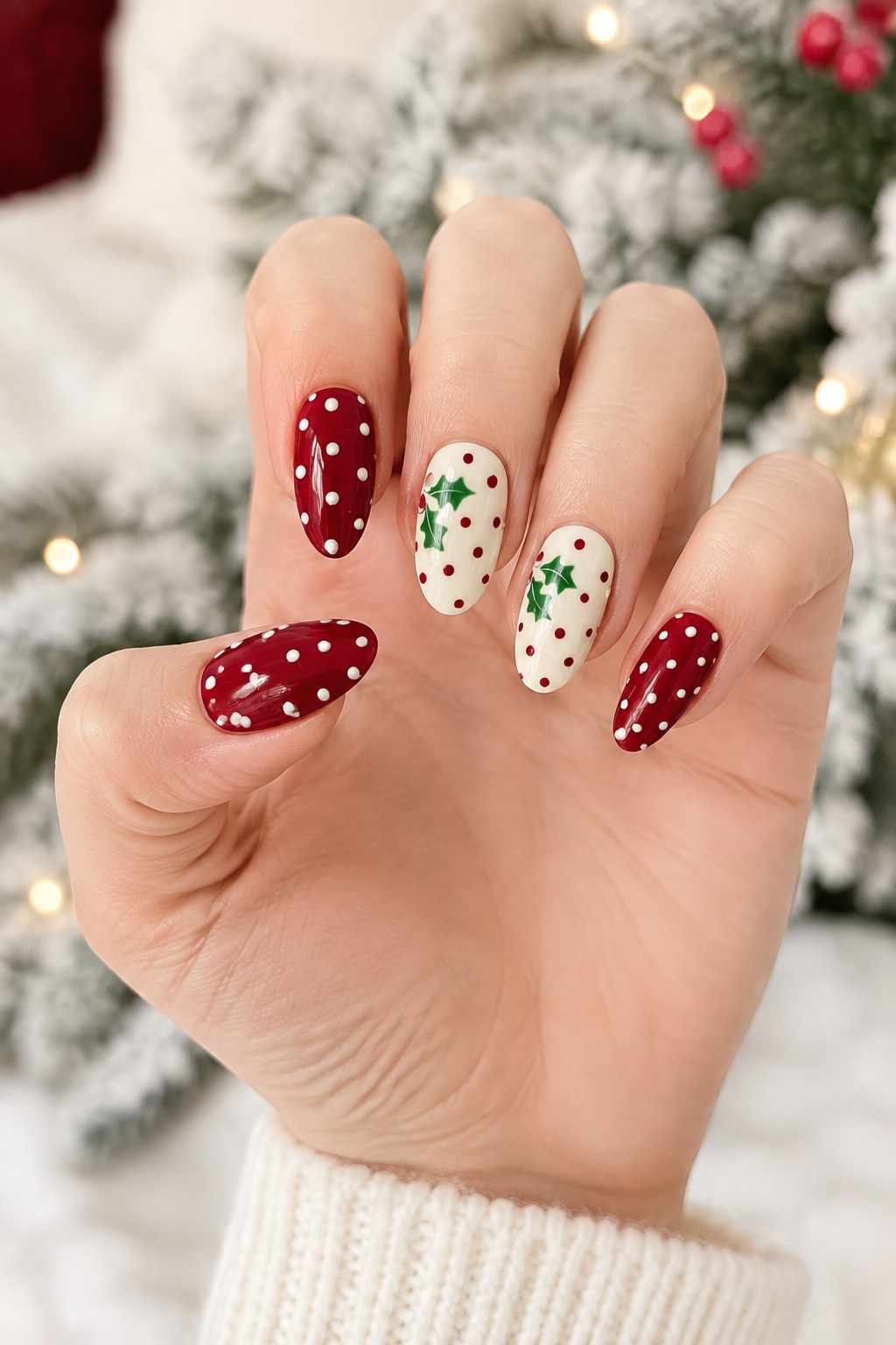 Holly Jolly | Holly Christmas Press On Nails