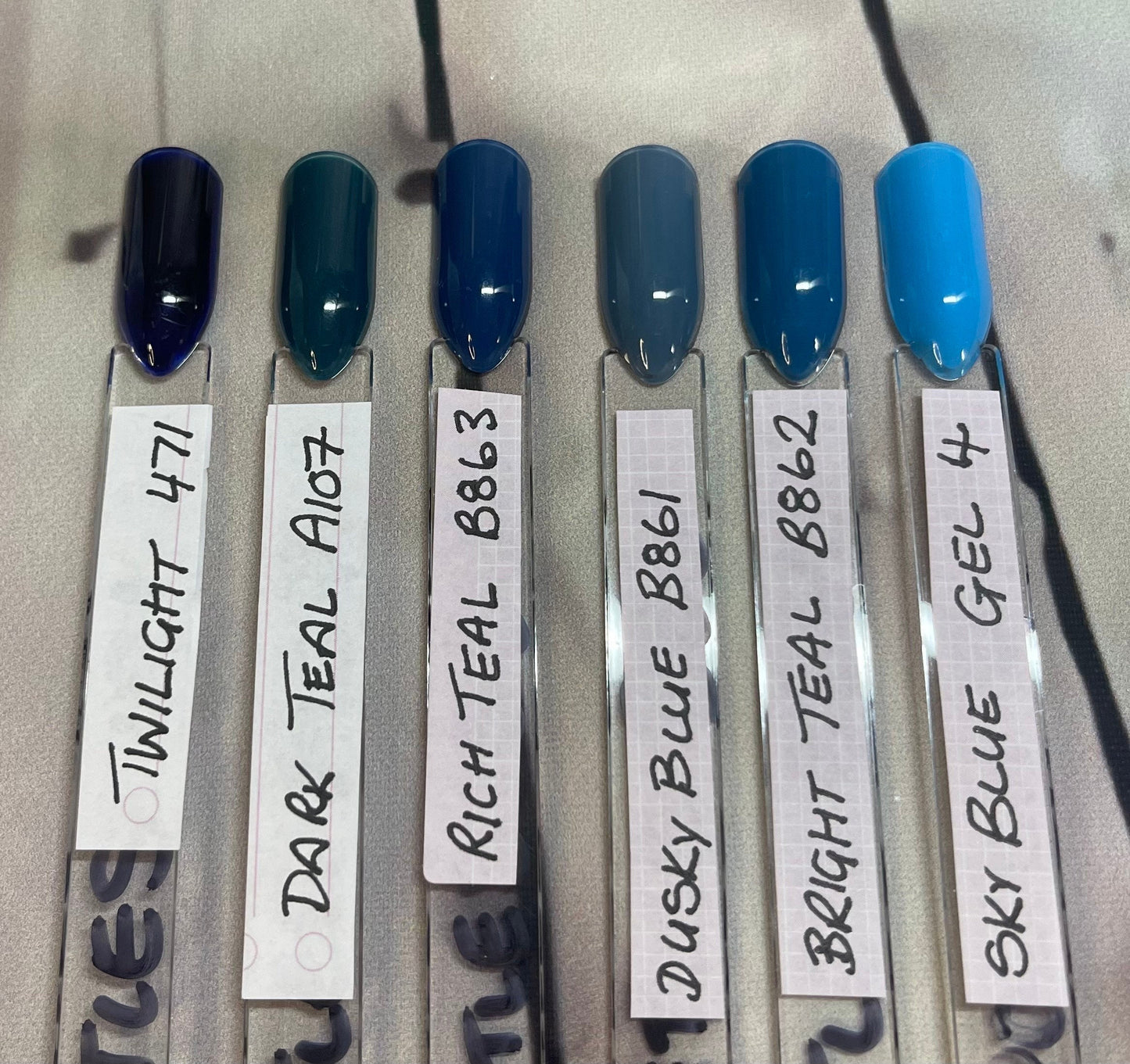 THE BLUES - Block colour or French Tip - Set of 10 Solid Colour or French Tip Nails