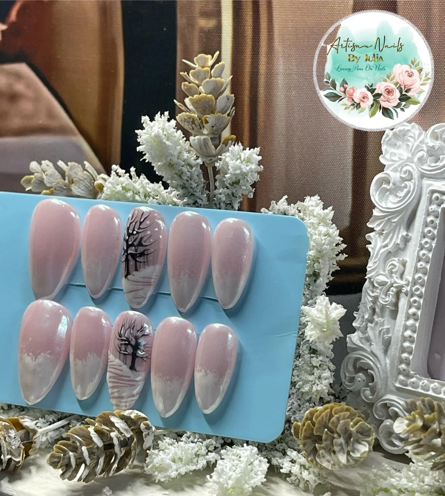 SNOWSCAPE - Gel Press on Nails - Ensemble d'ongles Snowscape