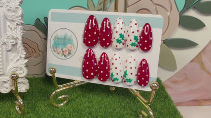 Holly Jolly | Holly Christmas Press On Nails