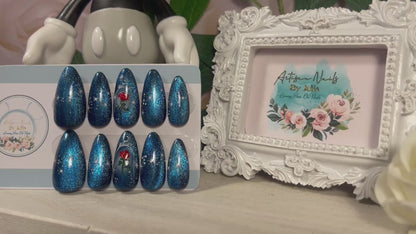 DUCK'N'TWEED - Gel Press on Nails - Lot de 10 ongles en tweed inspirés de Donald - Fabriqués sur commande
