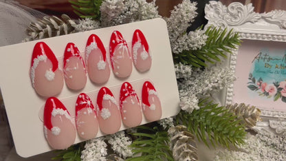 Hats Off | Santa Hat Press On Nails