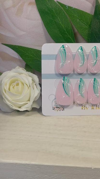 DAZZLE - Gel Press on Nails - Lot de 10 ongles arc-en-ciel avec étoiles - Fabriqué sur commande