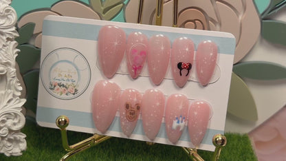 Magic All Day | Pastel Pink Magical Theme Gel Press On Nails